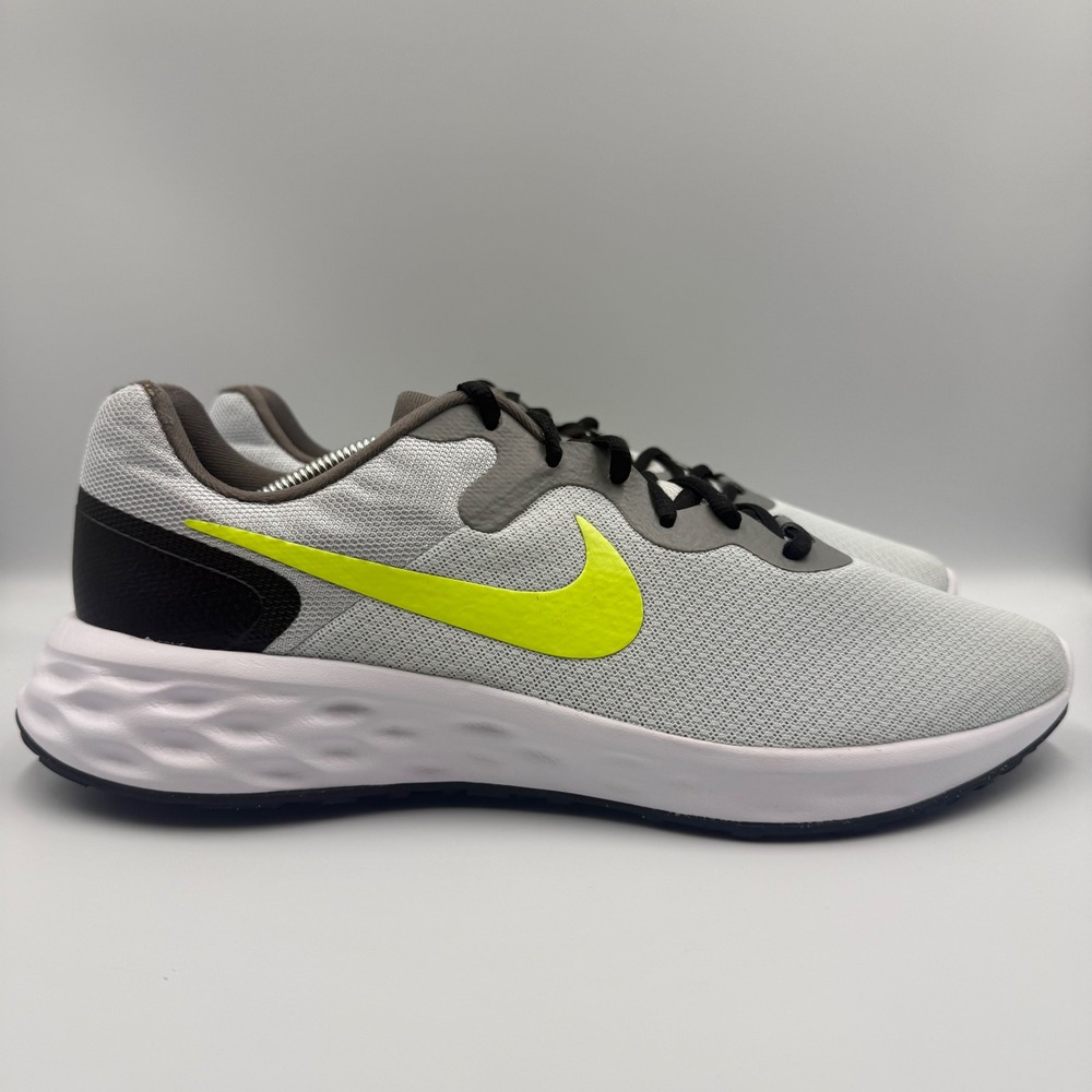 Nike Revolution 6 Mens Size 12 Running Shoes‎ Next Nature Grey Lime Green